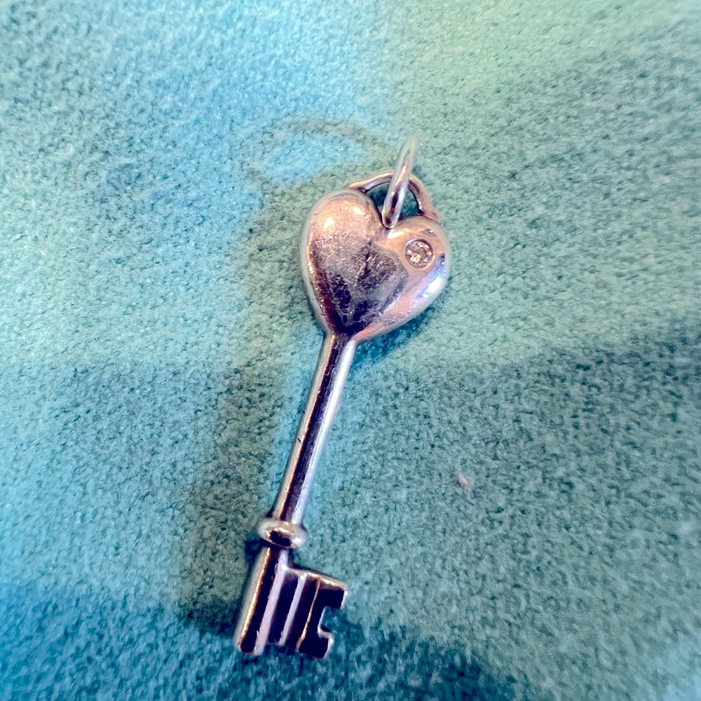 Tiffany & Co Silver with diamond Key Pendant Charm for Necklace or Bracelet
